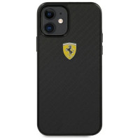 Ferrari FERCAHCP12SBK iPhone 12 mini 5.4" black/black hardcase On Track Real Carbon
