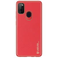 Dux Ducis Yolo elegant case made of soft TPU and PU leather for Samsung Galaxy M30s red