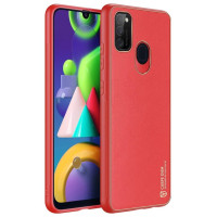 Dux Ducis Yolo elegant case made of soft TPU and PU leather for Samsung Galaxy M30s red
