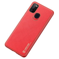Dux Ducis Yolo elegant case made of soft TPU and PU leather for Samsung Galaxy M30s red