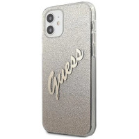 Guess GUHCP12SPCUGLSGO iPhone 12 mini 5.4" gold/gold hardcase Glitter Gradient Script