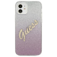 Guess GUHCP12SPCUGLSPI iPhone 12 mini 5.4" pink/pink hardcase Glitter Gradient Script