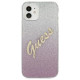 Guess GUHCP12SPCUGLSPI iPhone 12 mini 5.4" pink/pink hardcase Glitter Gradient Script