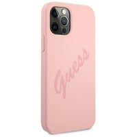 Guess GUHCP12LLSVSPI iPhone 12 Pro Max 6.7" pink/pink hardcase Script Vintage