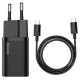 Baseus Super Si fast charger Quick Charge 3.0 Power Delivery 25W 3A + Cable USB Type C - USB Type C 3A 1m black (TZCCSUP-L01)