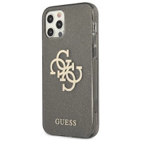 Guess GUHCP12LPCUGL4GBK iPhone 12 Pro Max 6.7" black/black hard case Glitter 4G Big Logo