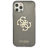 Guess GUHCP12LPCUGL4GBK iPhone 12 Pro Max 6.7" black/black hard case Glitter 4G Big Logo