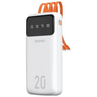 Dudao capacious powerbank with 3 built-in cables 20000mAh USB Type C + micro USB + Lightning white (Dudao K6Pro +)
