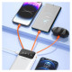 Dudao capacious powerbank with 3 built-in cables 20000mAh USB Type C + micro USB + Lightning white (Dudao K6Pro +)