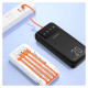 Dudao capacious powerbank with 3 built-in cables 20000mAh USB Type C + micro USB + Lightning white (Dudao K6Pro +)