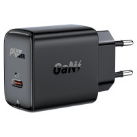 Acefast GaN USB Type-C 30W charger, PD, QC 3.0, AFC, FCP black (A21 black)