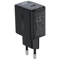 Acefast GaN USB Type-C 30W charger, PD, QC 3.0, AFC, FCP black (A21 black)
