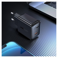 Acefast GaN USB Type-C 30W charger, PD, QC 3.0, AFC, FCP black (A21 black)