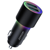 Joyroom car charger 2 x USB with backlight 24W black (JR-CL10)