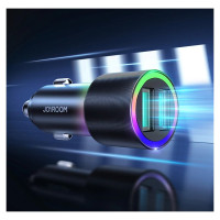 Joyroom car charger 2 x USB with backlight 24W black (JR-CL10)