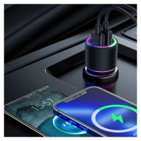 Joyroom car charger 2 x USB with backlight 24W black (JR-CL10)