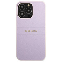 Guess GUHCP13LPSASBPU iPhone 13 Pro / 13 6.1" purple/purple Saffiano Hot Stamp & Metal Logo