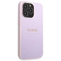Guess GUHCP13LPSASBPU iPhone 13 Pro / 13 6.1" purple/purple Saffiano Hot Stamp & Metal Logo