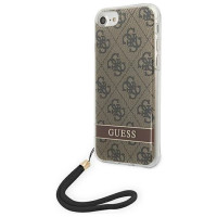 Guess GUOHCI8H4STW iPhone SE 2022 / SE 2020 / 7/ 8 brown/brown hardcase 4G Print Strap