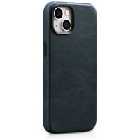 Icarer Oil Wax Premium Leather Case iPhone 14 Plus Magnetic Leather Case with MagSafe Dark Blue (WMI14220703-BU)