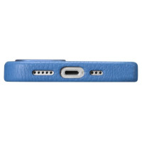 Icarer Litchi Premium Leather Case iPhone 14 Magnetic Leather Case with MagSafe Light Blue (WMI14220709-LB)