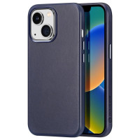 Dux Ducis Naples case for iPhone 14 Plus magnetic leather case MagSafe blue