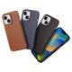 Dux Ducis Naples case for iPhone 14 Plus magnetic leather case MagSafe blue