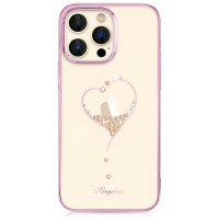 Kingxbar Silicone case with Swarovski crystals Kingxbar Wish Series for iPhone 14 Plus - pink