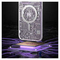 Kingxbar PQY Geek Series magnetic case for iPhone 14 Plus MagSafe silver
