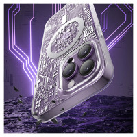 Kingxbar PQY Geek Series magnetic case for iPhone 14 Plus MagSafe silver