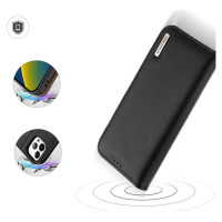 Dux Ducis Hivo Leather Flip Cover Genuine Leather Wallet for Cards and Documents iPhone 14 Pro Max Black