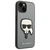 Karl Lagerfeld KLHCP14MSAPKHG iPhone 14 Plus 6,7" srebrny/silver hardcase Saffiano Karl`s Head Patch