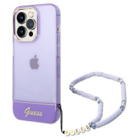 Guess GUHCP14LHGCOHU iPhone 14 Pro 6.1" purple/purple hardcase Translucent Pearl Strap