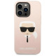 Karl Lagerfeld KLHMP14LSLKHLP iPhone 14 Pro 6.1 "hardcase light pink / light pink Silicone Karl`s Head Magsafe