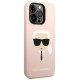Karl Lagerfeld KLHMP14LSLKHLP iPhone 14 Pro 6.1 "hardcase light pink / light pink Silicone Karl`s Head Magsafe