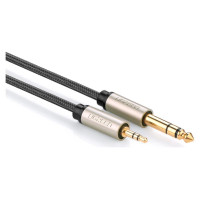 Ugreen AV127 10628 audio TRS cable mini jack 3.5mm / jack 6.35mm 2m - gray