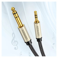 Ugreen AV127 10628 audio TRS cable mini jack 3.5mm / jack 6.35mm 2m - gray