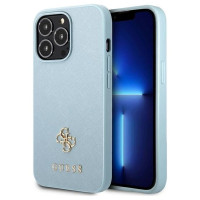 Guess Saffiano 4G Small Metal Logo case for iPhone 13 Pro Max - blue