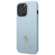 Guess Saffiano 4G Small Metal Logo case for iPhone 13 Pro Max - blue