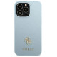 Guess Saffiano 4G Small Metal Logo case for iPhone 13 Pro Max - blue