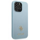 Guess Saffiano 4G Small Metal Logo case for iPhone 13 Pro Max - blue