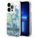 Guess Flower Liquid Glitter case for iPhone 14 Pro Max - green