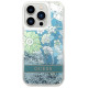 Guess Flower Liquid Glitter case for iPhone 14 Pro Max - green