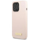 Guess GUHMP13LSPLP iPhone 13 Pro / 13 6.1" pink/pink hard case Silicone Logo Plate MagSafe