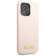 Guess GUHMP13LSPLP iPhone 13 Pro / 13 6.1" pink/pink hard case Silicone Logo Plate MagSafe