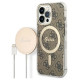 Guess Set Guess GUBPP13LH4EACSW Case+ Charger iPhone 13 Pro brown/brown hard case 4G Print MagSafe