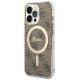 Guess Set Guess GUBPP13LH4EACSW Case+ Charger iPhone 13 Pro brown/brown hard case 4G Print MagSafe