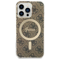 Guess Set Guess GUBPP13LH4EACSW Case+ Charger iPhone 13 Pro brown/brown hard case 4G Print MagSafe