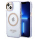 Guess GUHMP14SHTCMU iPhone 14 6.1" purple/purple hard case Gold Outline Translucent MagSafe