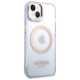 Guess GUHMP14SHTCMU iPhone 14 6.1" purple/purple hard case Gold Outline Translucent MagSafe